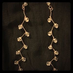 💎Crystal and diamond accent drop earrings, glam!